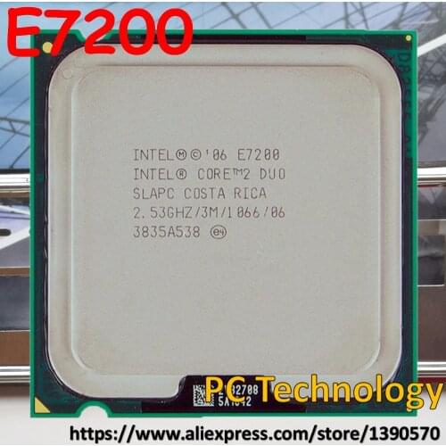 Original Intel Core 2 Duo E7200 CPU 3M Cache, 2.53GHz, 1066MHz Desktop processor Free shipping ship out within 1day
