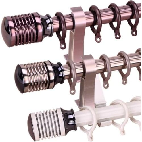 Simple series aluminum alloy perforated curtain rod Roman rod bracket Nordic curtain track accessories single pole double rod