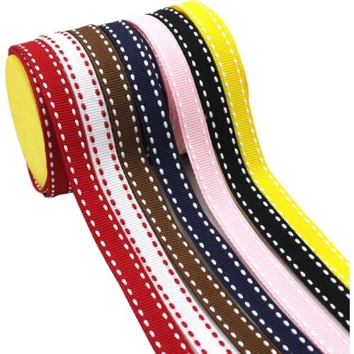 [IuBuFiGo] 3/8"(9mm) Stich Grosgrain Ribbon DIY Bow Handmade Craft Gift Packing Tape 100yard/lot
