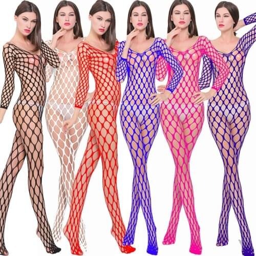 Sexy Sheer Mesh Fishnet Tights Body Stockings Women Erotic Lingerie Porn Sex Underwear Sexy Open Crotch Teddies Bodysuits