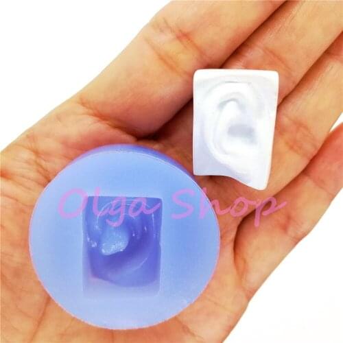 RYL028 Ear Silicone Mold Fondant Cake Decoration Candy Craft Resin Clay Art Food Safe Oven Safe 23.4mm x 16.3mm