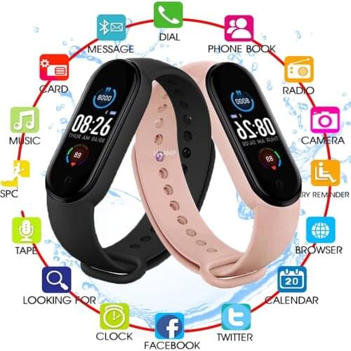 M5 smart bracelet Men Women Heart Rate Blood Pressure Monitor color screen heart rate blood pressure IP67 waterproof bracelet
