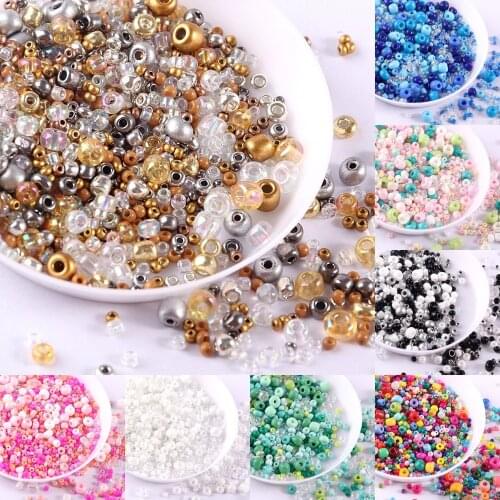 Mixed 1.5-4mm Glass Beads Colorful Round Spacer SeedBeads For DIY Jewelry Making Necklace Bracelet Embroidery Accessories 1000pc