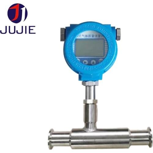 Thermal mass gas flow meter sanitary connection Carbon dioxide air compressed air oxygen hydrogen natural gas LCD 4-20mA RS485