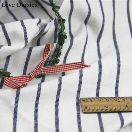 100% Cotton Twill Yarn Dyed WHITE BLACK Stripe Slight Brushed Soft Fabric for DIY Summer Autumn Apparel Blouse Shirt Dress Tissu