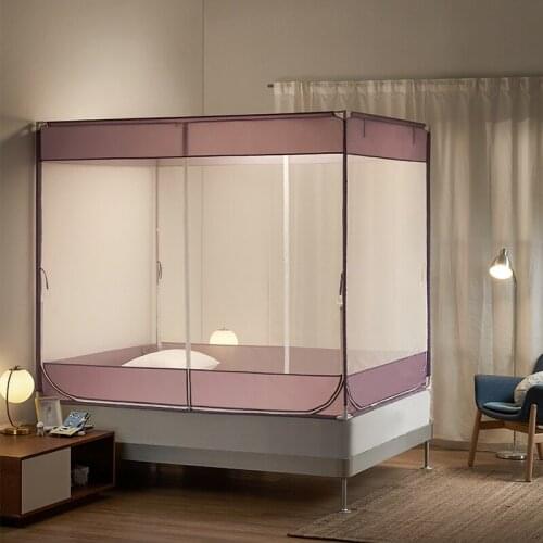 Universal Mosquito Net Bed Canopy Netting Foldable Stainless Steel Zipper Square Mosquito Net Mosquitera Cama Room Decor BD50MN