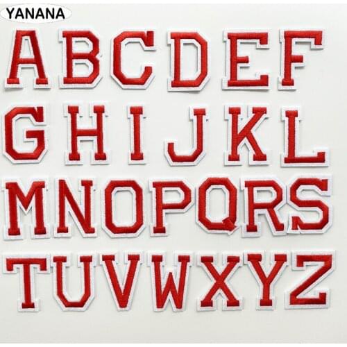 English Alphabet Letter Embroidered Iron On Patch For Clothing Badge Paste For Clothes Bag Pant DIY