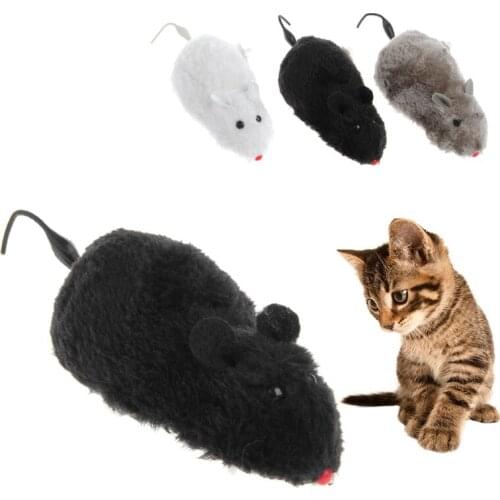 Clockwork Wind Funny Running Mouse Rat Move Tail Cat Kitten Prank Toy Gift Drop Ship Support