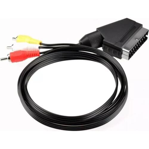 1.5m RGB Scart To 3 RCA Audio Video Cable for NES High Quality FAST SHIPPING 100pcs/lot