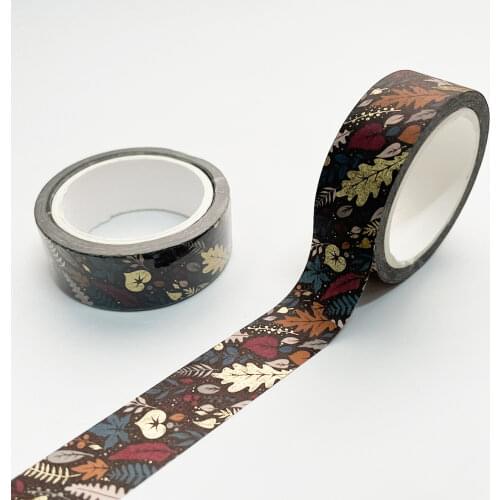 1Pcs Gold Stamping Washi Tape Retro Masking Tape Creative DIY Paper Tape Scrapbooking Tape 15mm*7m Stationary School Supplies