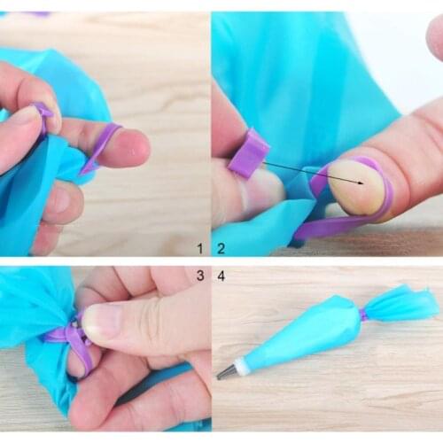 10pcs Silicone Icing Pastry Ties Bag Sealing Circle Rings Cream Pastry Fixed Clips Cake Baking Decorating Tool R7UB
