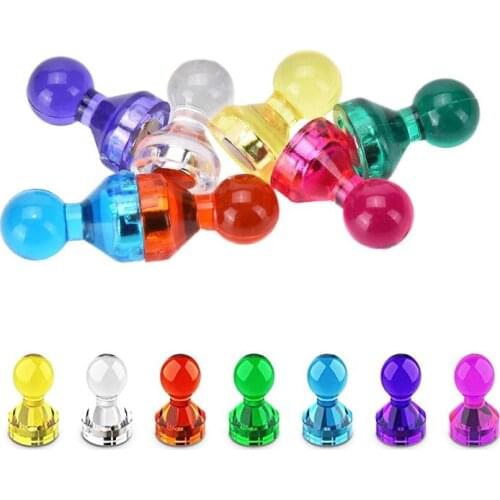 14pcs Transparent Magnets Thumbtacks Strong Neodymium Magnets Cones Fridge Whiteboard Magnets Office Home Tools 7 Colors
