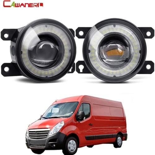 2 Pieces Car Front Bumper LED Fog Light Assembly Angel Eye Daytime Running Light DRL 30W 8000LM 12V For Opel Movano 2000-2010