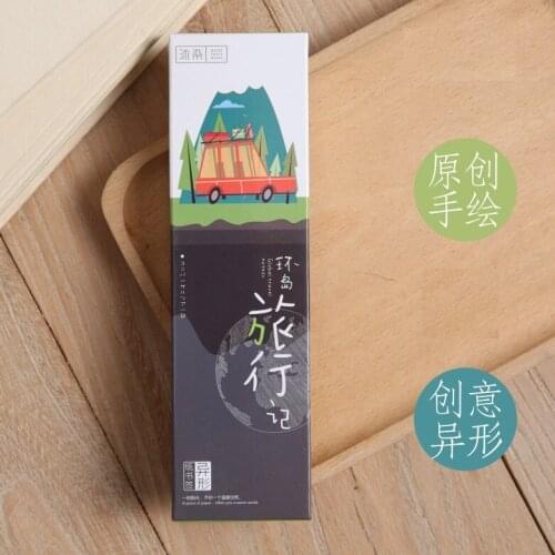 30 pcs/lot Cartoon Rotary Island Travel Paper Bookmark Book Holder Message Card Promotional Gift Stationery