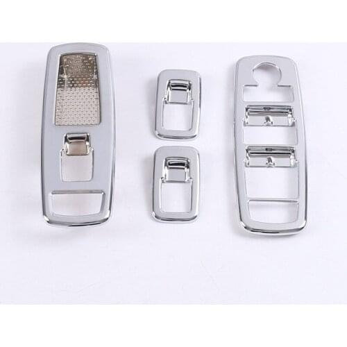 For dodge durango 2017 2018 2019 ABS Chrome LHD Door Window glass Lift Control Switch Cover Trims Car Styling Accessories 4pcs