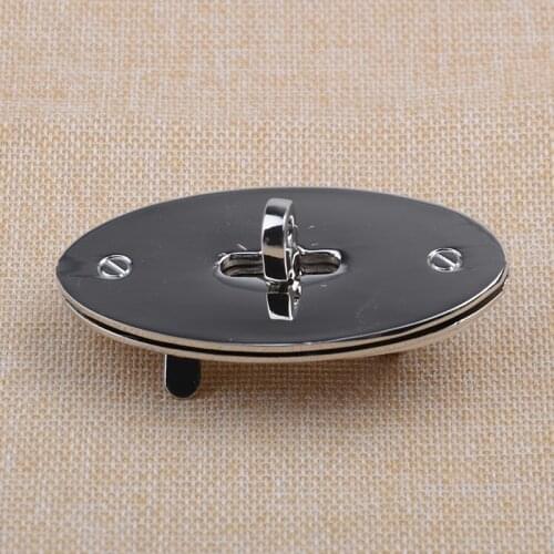75 X 40 mm Silver Oval Twist Bag Lock , Turn Lock