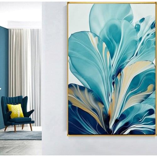Abstract Nordic Leaf Oil on Canvas Painting Wall Art Posters and Prints Wall Art Pictures Home Decoration for Living Room