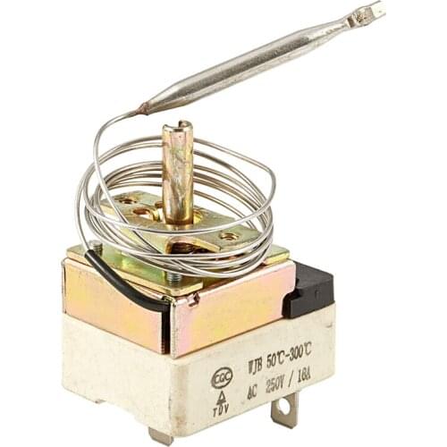 AC 250V 16A 3 Terminals NO NC Control Capillary Thermostat 50-300C