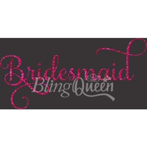 BlingQueen 12PCS/LOT Iron On Korean Glitter Vinyl Heat Transfers Bridesmaid Design, Colors and Sizes can be customized