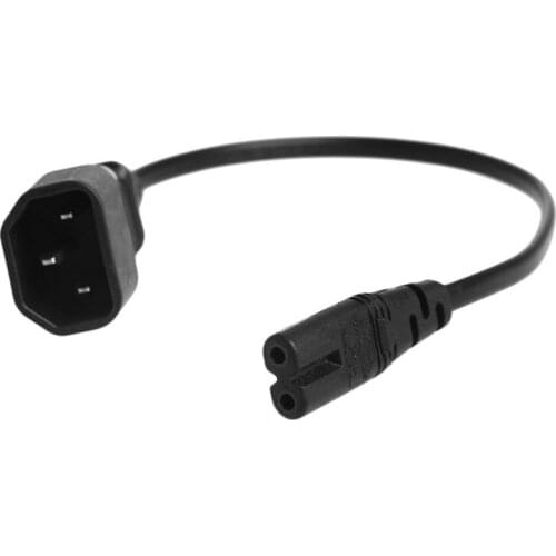 IEC 3-Pin Kettle C14 Male To C7 Female Converter Adapter Cable For PDU UPS 30CM