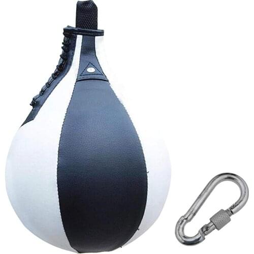 PU Leather Punching Ball Pear Boxing Bag Inflatable Reflex Speed Balls Fitness Training Double End Boxing Speed Ball With Hook
