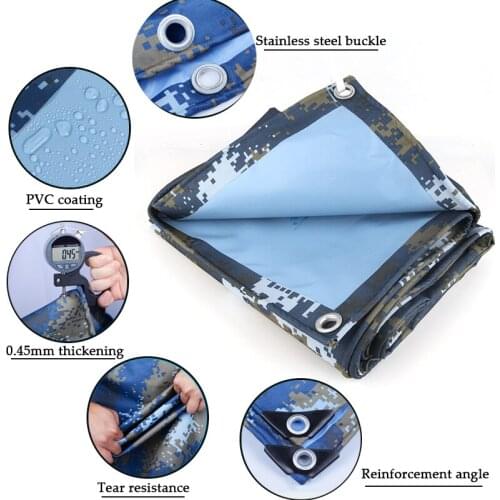 Camouflage Oxford Tarpaulin Rainproof Cloth 450GSM Outdoor Heavy Duty Truck Shelter Cover PVC Camping Tent Sail Boat Tarps Canva