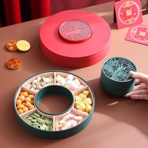 Creative New Years Household Candy Box, Dry Fruit Tray, Plastic Melon Seed Snack Box, Living Room Tea Table, Sugar Fruit Plate