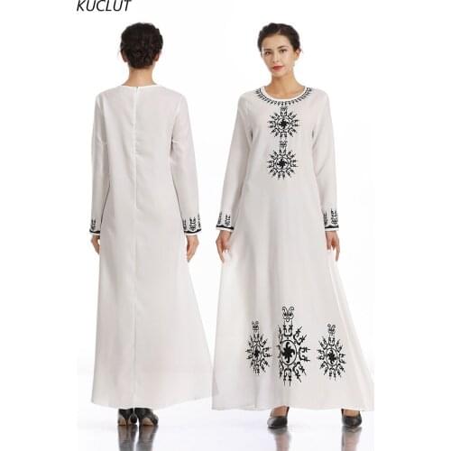 KUCLUT 2020 Muslim Printed Floral Fashion Dress Dubai Abaya Turkish Hijab Summer Dress Kaftan Cavetan Islamic Dress Womens Robe