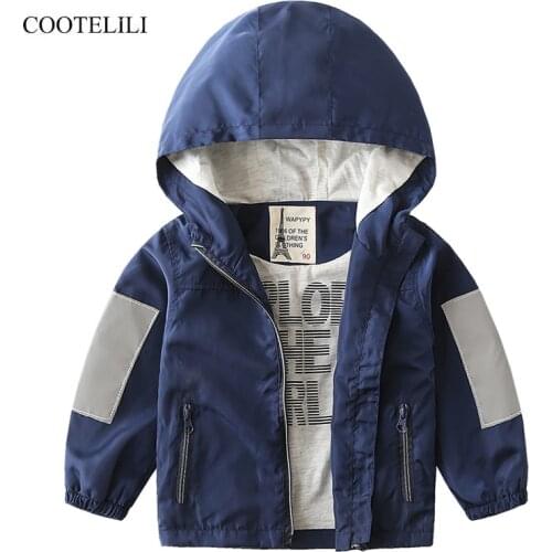 COOTELILI Cute Navy Spring Kids Boys Jacket Children Windbreakers Girls Trench Coat Kids Autumn Clothes For Girls
