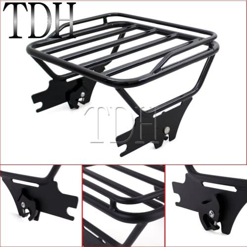 Motorcycle Black Detachable Two-Up Passenger Luggage Rack For Harley Touring Road King FLHT FLHX FLTR 1997-2008