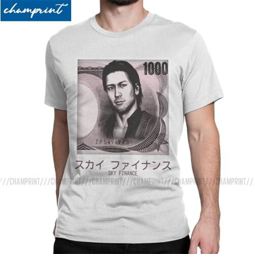 Akiyama 1000 Yen Men T Shirt Yakuza Japan Dragon Gangster Videogame Awesome Tees Short Sleeve Round Neck T-Shirts Summer Tops