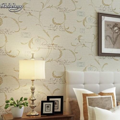 Beibehang Single leaf Scolopus European cowpea wallpaper Non-woven English alphabet backdrop TV room bedroom semi-decorated