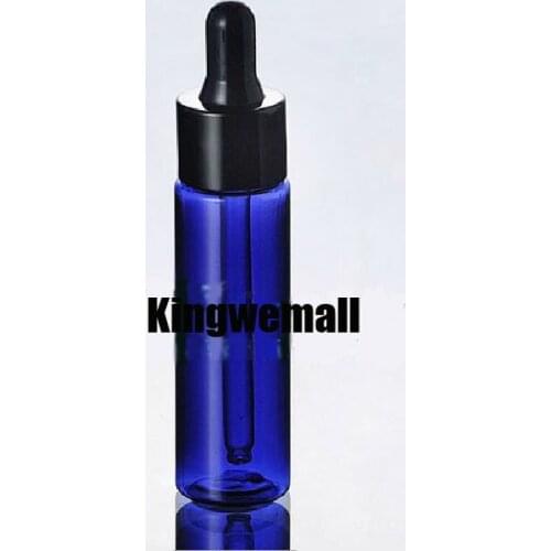 Wholesale 300pcs/lot Capacity 30ml Empty PET Blue Oil Bottle with Black Silicone Dropper For Cosmetic Packaging FBC18