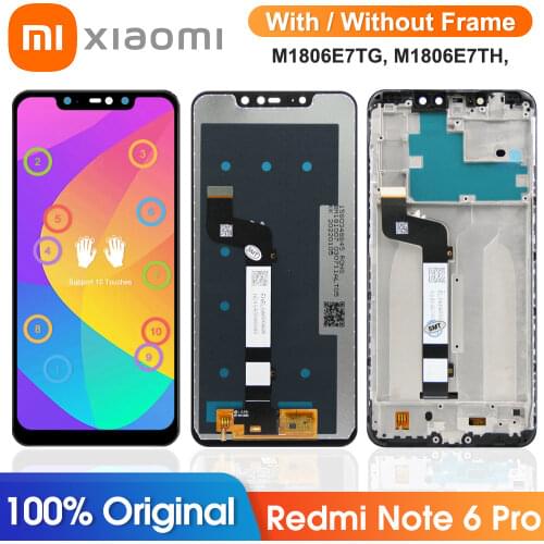 Original 6.26'' LCD For Xiaomi Redmi Note 6 Pro LCD Display with Frame Touch Screen Digitizer For LCD Redmi Note6 Pro Assembly