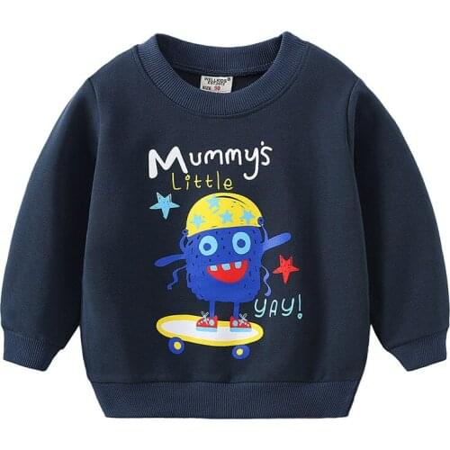 2 3 4 5 6 Years Baby Boys Sweatshirts 2020 New Arrival Kids Fashion Animal Print Loose Hoodies for Boy Children Clothing Tops
