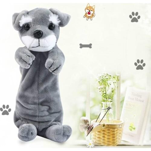 22cm Cartoon Plush Pencil Case Kawaii Plush Dog Puppy School Office Supplies Pencil Bags For Kids Stationery Pencil Box