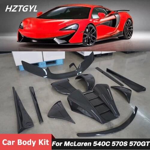 N Style Carbon Fiber Front Bumper Lip Rear Diffuser Spoiler Side Skirts Engine Bonnet For McLaren 540C 570S 570GT 2015 Up