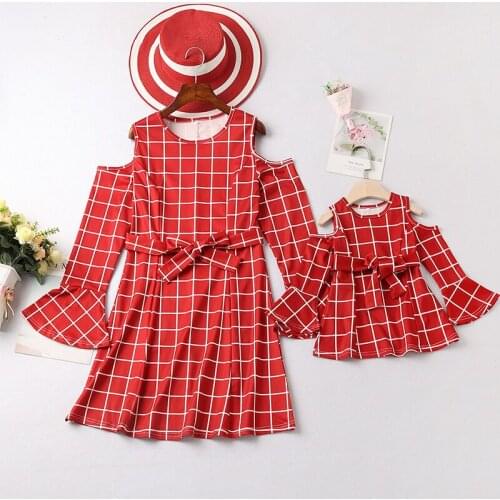 Mother Daughter Children Dress Clothing Fashion Mom And Kids Couple Look Clothes Family Matching Outfits Baby Girls Stripe Dress