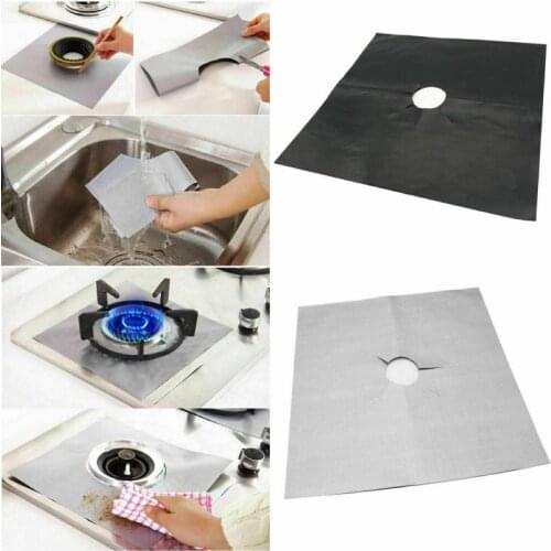 2pcs 0.2mm Thickness Gas Stove Protectors Stove Burner Covers Reusable Non-Stick Easy Clean Gas Stove Liners for Kitchen Cooking