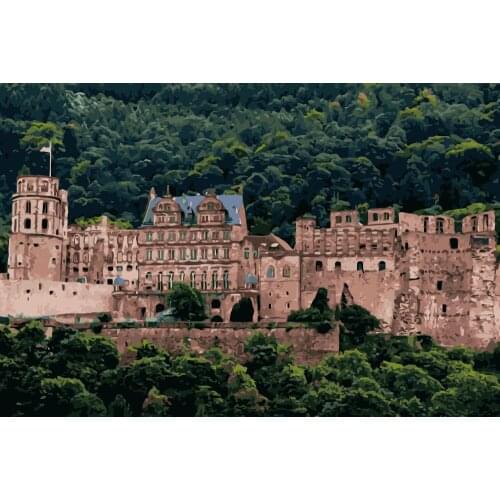 PX-56 Heidelberg Castle landscape painting coloring by numbers digital Hand-painted canvas painting for home decor 40x60cm