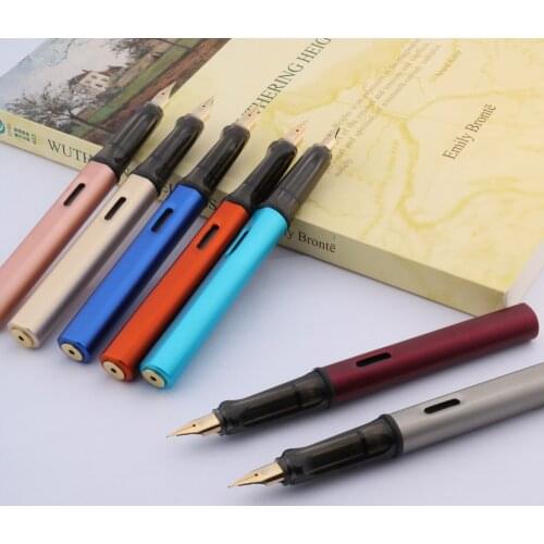 Luxury alumina transparent student gift ink pen metal golden color EF Fountain Pen Stationery Office Writing