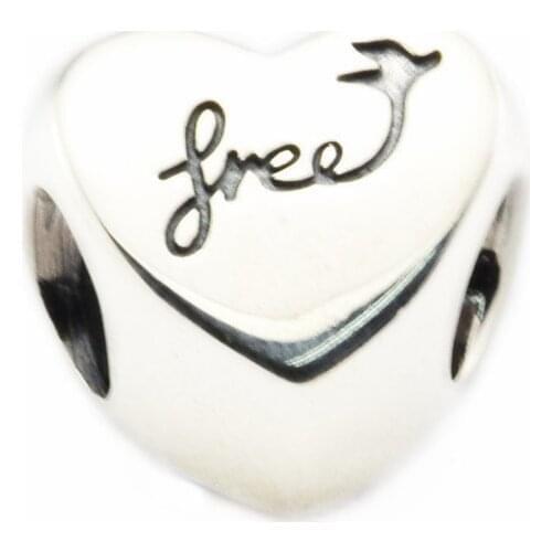 Heart of Freedom Silver Beads for Jewelry Making DIY Vintage Charm Beads for Silver 925 Original Charms Bracelets Women Jewelry