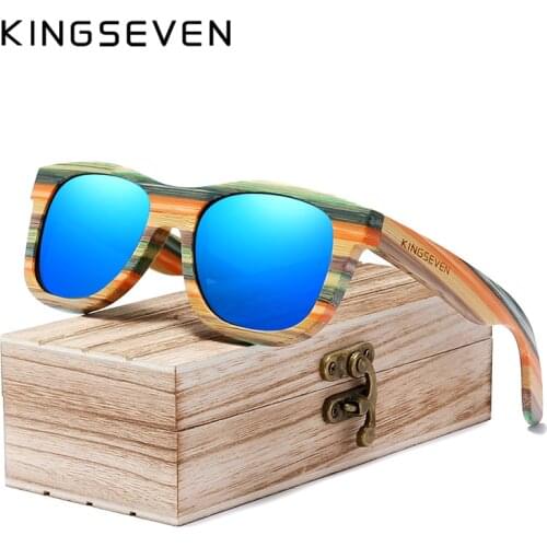 KINGSEVEN Polarized Full frame Bamboo Sunglasses Men Wooden Sun glasses Women' Glasses Brand Original Oculos de sol Masculino