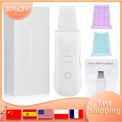 Ultrasonic Skin Scrubber Deep Face Cleaning USB Shovel Blackheads Remover Peeling Face Cleanser Skin Spatula Lift Machine