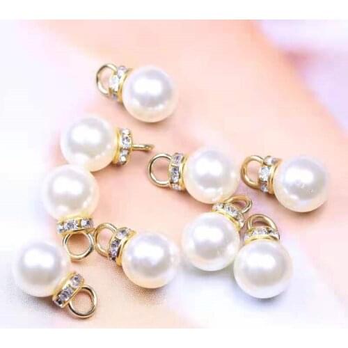 30pcs 12x19mm Dot Diamond Sheep Eye Nail Pearl Pendant For Jewelry Making Diy Earrings Necklace Accessories Gift Box Decorations