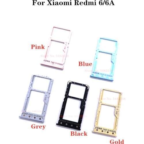 10 Pieces Original SIM Tray For Xiaomi Redmi 6 6A SD/SIM Card Holder Reader Case Cover Replacement Parts