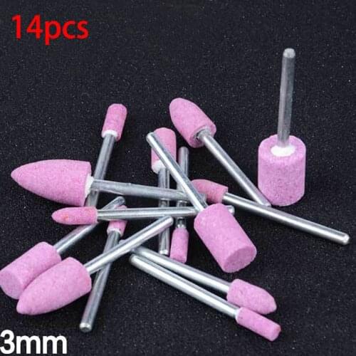14Pcs Accessori Dremel 1/8 " Abrasive Polishing Mounted Stone Rotary Tool Grinding Wheel Red For Dremel Tools