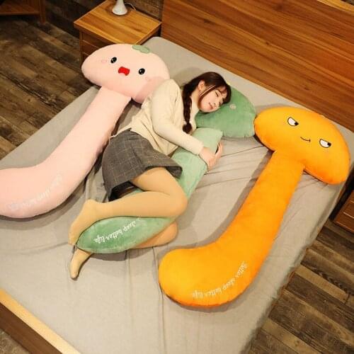 140cm Creative Mushroom Shape Dinosaur Husky Carrot Strawberry Plush Pillow Toy Soft Stuffed Cartoon Animal Plant Cushion Doll