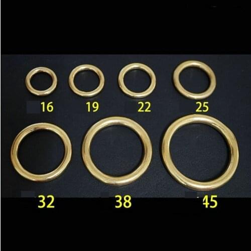 50PCS/LOT 13MM Inner Diameter Forged Seamless Solid Brass Yellow Copper Metal Round O Ring Hardware Accessories