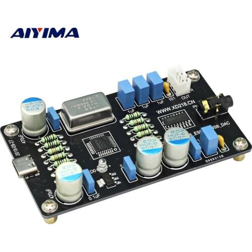 AIYIMA PCM2706 ES9023 USB Audio DAC Sound Card Decoder Board HI-FI Zero Noise I2S Decoding